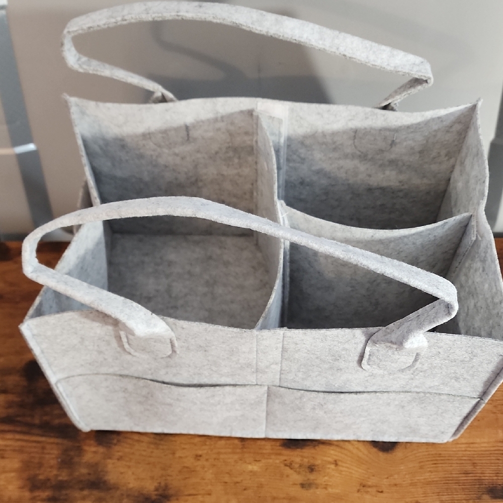 Extra Large Grey Baby Diaper Bag, Newborn essentials, Diaper Storge Basket, Baby